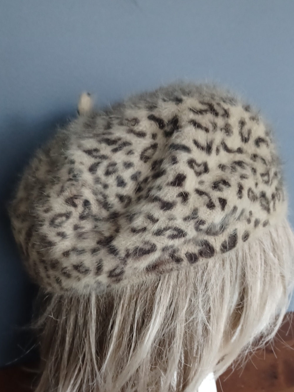 Leopard Rabbit Hair  Beret - Picture 3 of 11